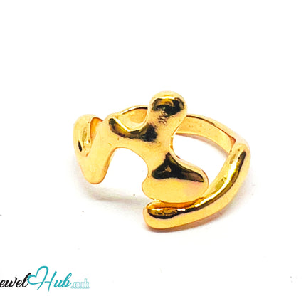 Golden Form 💛 Zinc Gold Plated Abstract Ring UK O · US 7.5 · Sculptural Statement CA