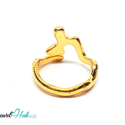 Golden Form 💛 Zinc Gold Plated Abstract Ring UK O · US 7.5 · Sculptural Statement CA