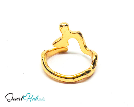 💛 Golden Form Zinc Gold Plated Abstract Ring UK O · US 7.5 · Sculptural Statement