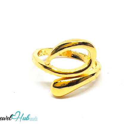 Twist Loop 💛 Zinc Gold Plated Ring UK N · US 7 · Sculptural Minimalism CA