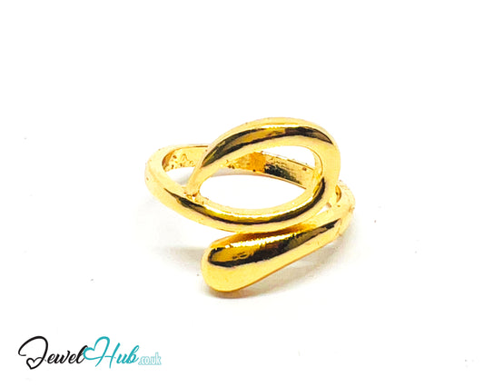 💛 Twist Loop Zinc Gold Plated Ring UK N · US 7 · Sculptural Minimalism