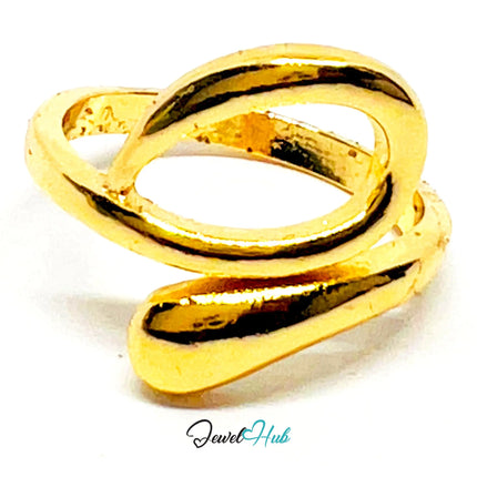 Twist Loop 💛 Zinc Gold Plated Ring UK N · US 7 · Sculptural Minimalism