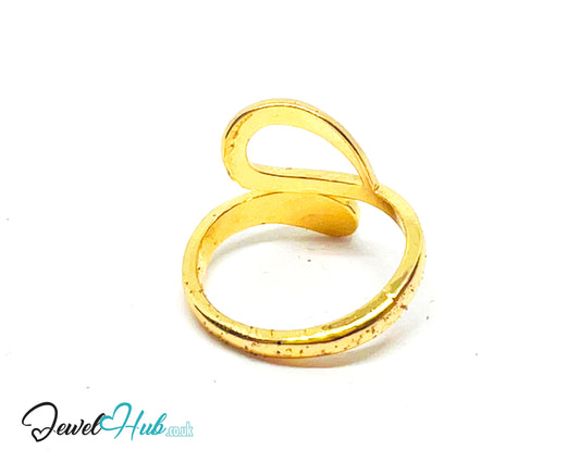 💛 Twist Loop Zinc Gold Plated Ring UK N · US 7 · Sculptural Minimalism