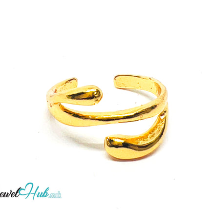 💛 Open Curve Zinc Gold Plated Ring UK O · US 7.5 · Sculptural Minimalism CA