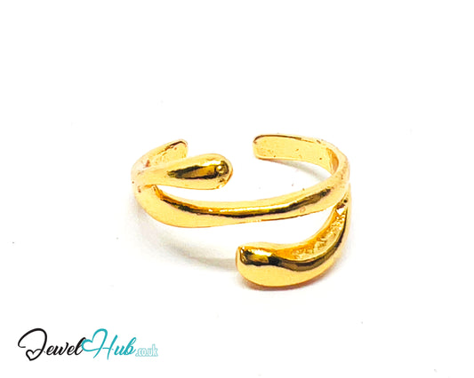 💛 Open Curve Zinc Gold Plated Ring UK O · US 7.5 · Sculptural Minimalism
