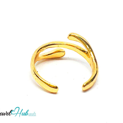 💛 Open Curve Zinc Gold Plated Ring UK O · US 7.5 · Sculptural Minimalism CA
