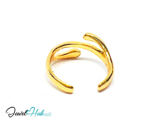💛 Open Curve Zinc Gold Plated Ring UK O · US 7.5 · Sculptural Minimalism
