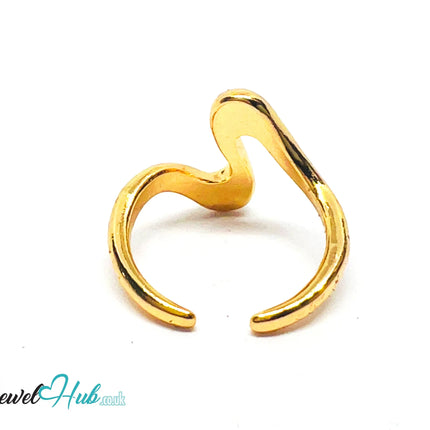 Zinc Gold Plated Zigzag Ring 💛 Waveform · UK L · US 6 · Sculptural Minimalism CA