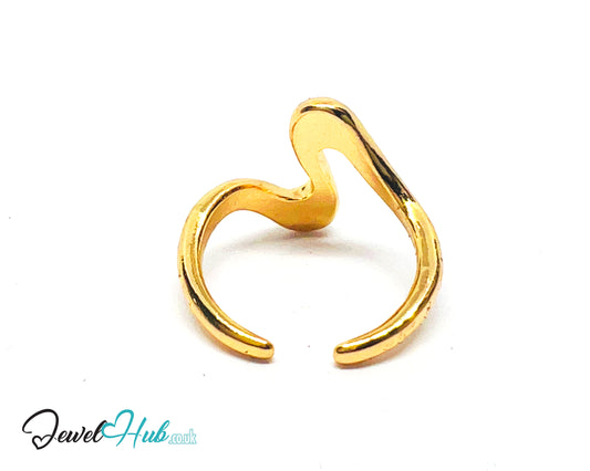 💛 Waveform Zinc Gold Plated Zigzag Ring UK L · US 6 · Sculptural Minimalism