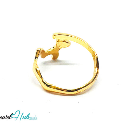 💛 Symbolon Mini Abstract Gold Plated Sculptural Ring · UK Q · US 8 · 1.56g · Lightweight Accent CA