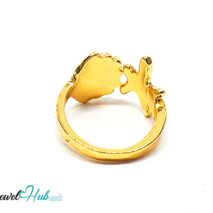 💛 Sea Duo Gold Plated Starfish & Shell Ring · UK K · US 5.5 · Ocean-Inspired CA