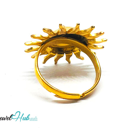 ☀️ Solflare Gold Plated Sun Ring · Zinc Alloy · UK M · US 7 · Celestial Statement CA