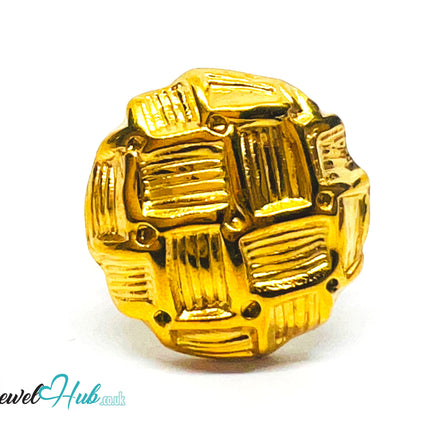 📐 Gridform Gold Plated Texture Ring · Zinc Alloy · UK M · US 7 · Geometric Statement CA