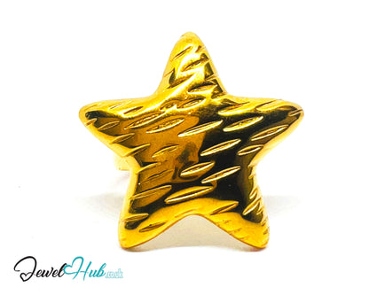 ⭐ Stratastar Gold Plated Star Ring · Zinc Alloy · UK N · US 7.5 · Bold Celestial Statement