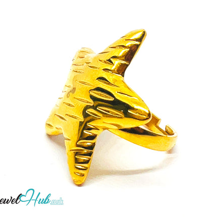 Stratastar Gold Plated ⭐ Star Ring · Zinc Alloy · UK N · US 7.5 · Bold Celestial Statement CA