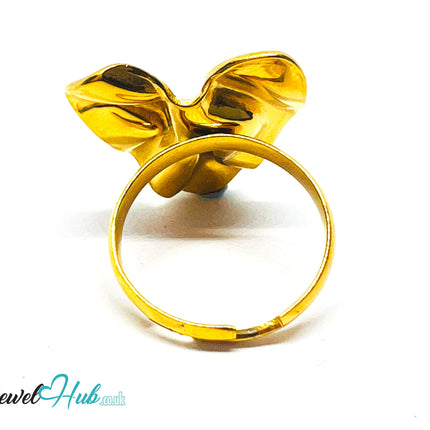 Gold Plated 🌀 Foldform Sculptural Ring · Zinc Alloy · UK R · US 9 · Abstract Statement CA