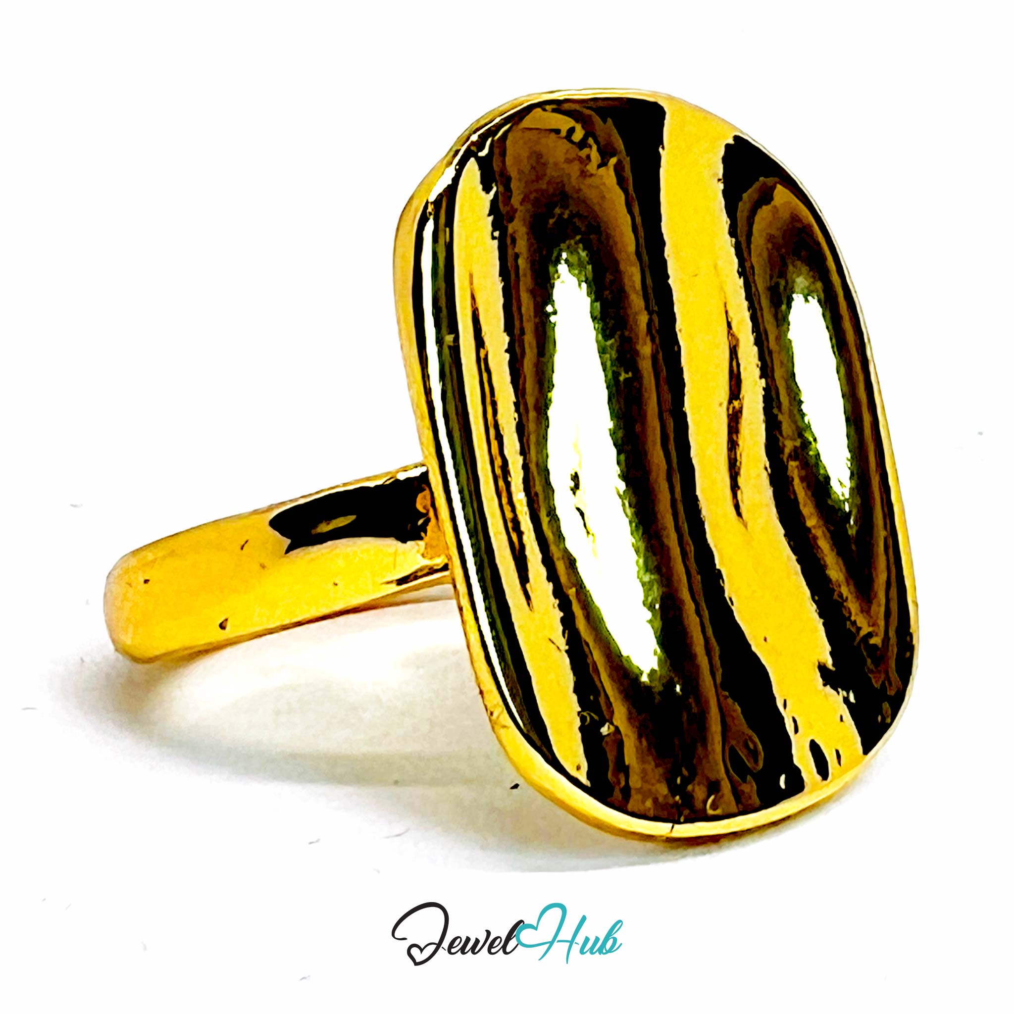 Spiral Multi-Band Gold-Plated Zinc Ring – Statement Wrap Design