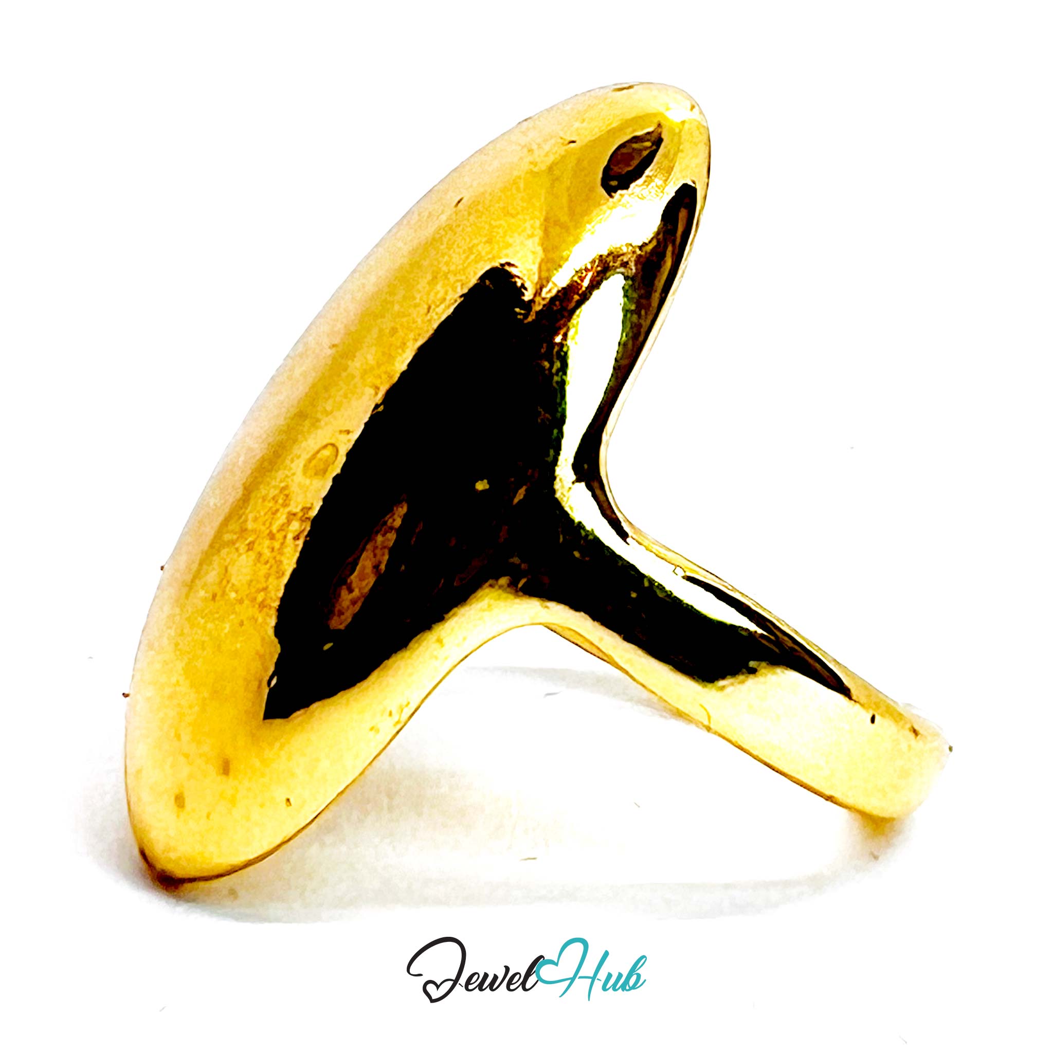 Polished Dome Gold-Plated Zinc Ring – Open Band Sculptural Shine