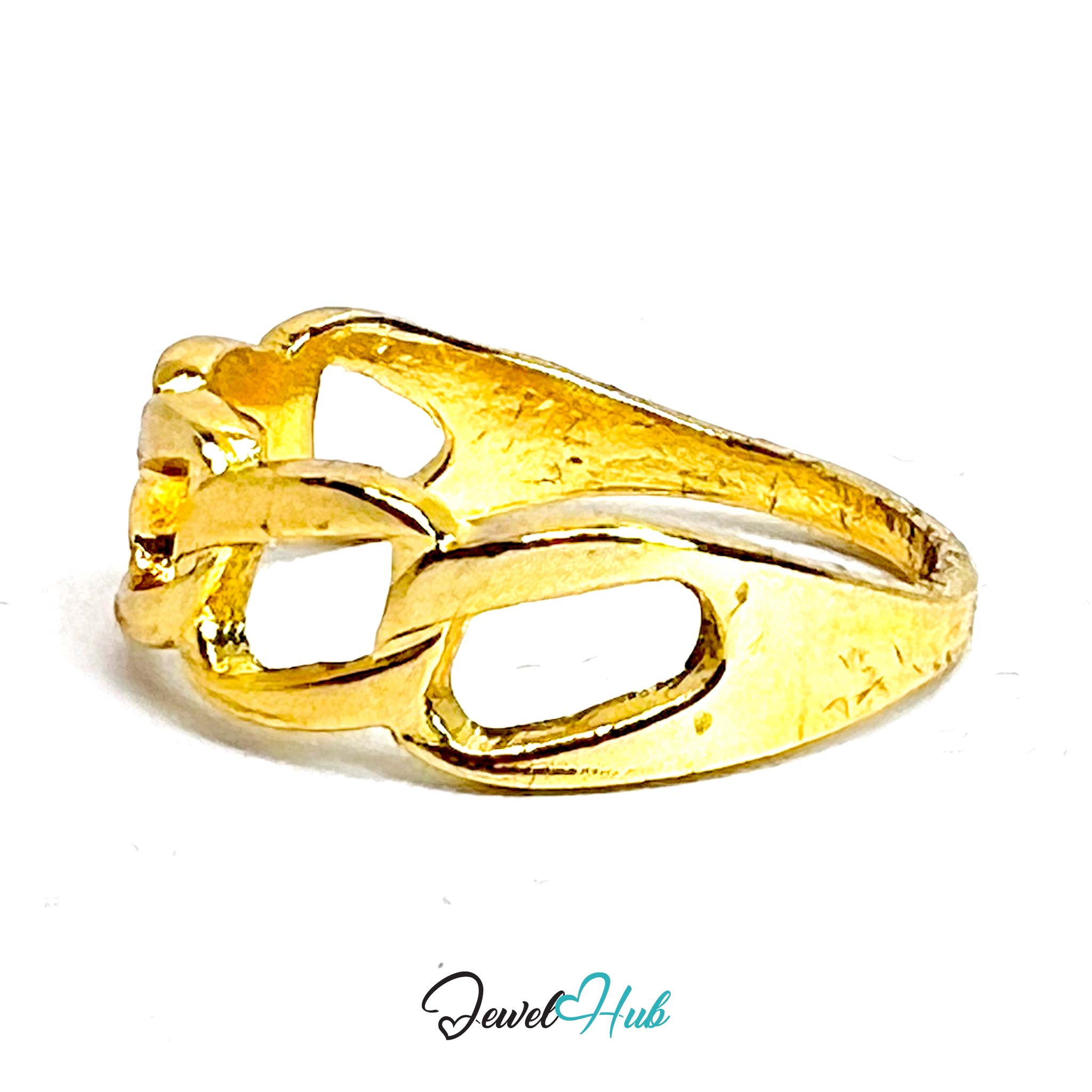 Chunky Chain Link Gold-Plated Ring – Interlocking Geometric Band