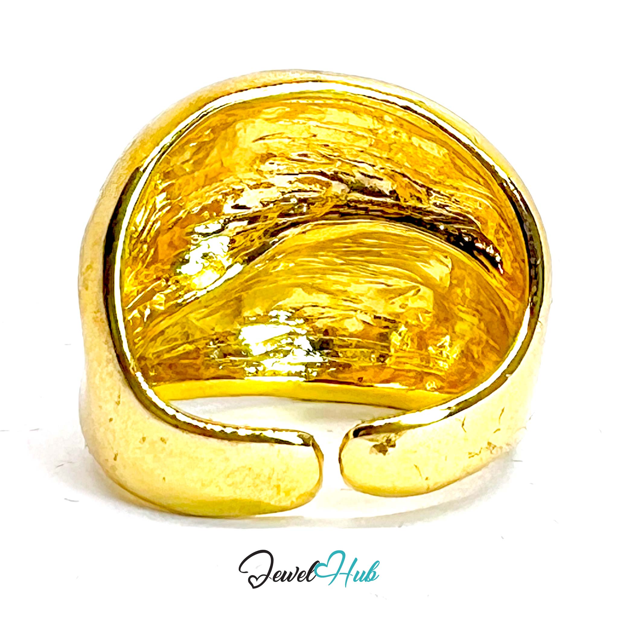 Layered Wave Gold-Plated Ring – Sculptural Motion Statement Two Sizes