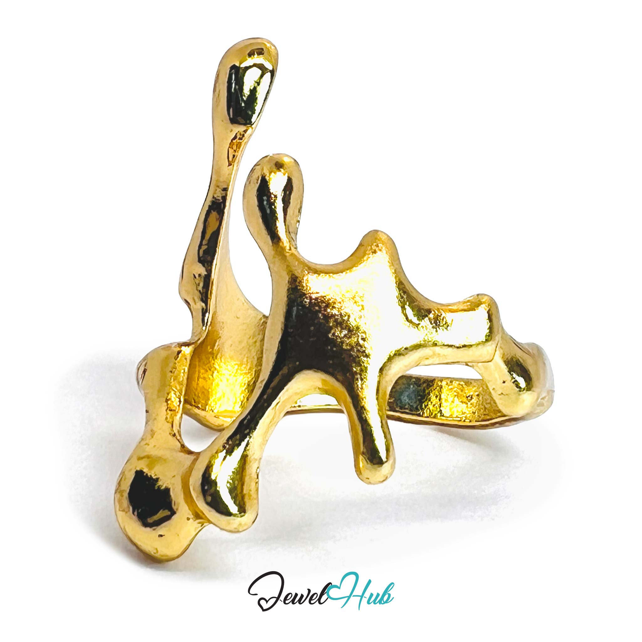 Coral Form Gold-Plated Ring – Organic Sculptural Statement Piece