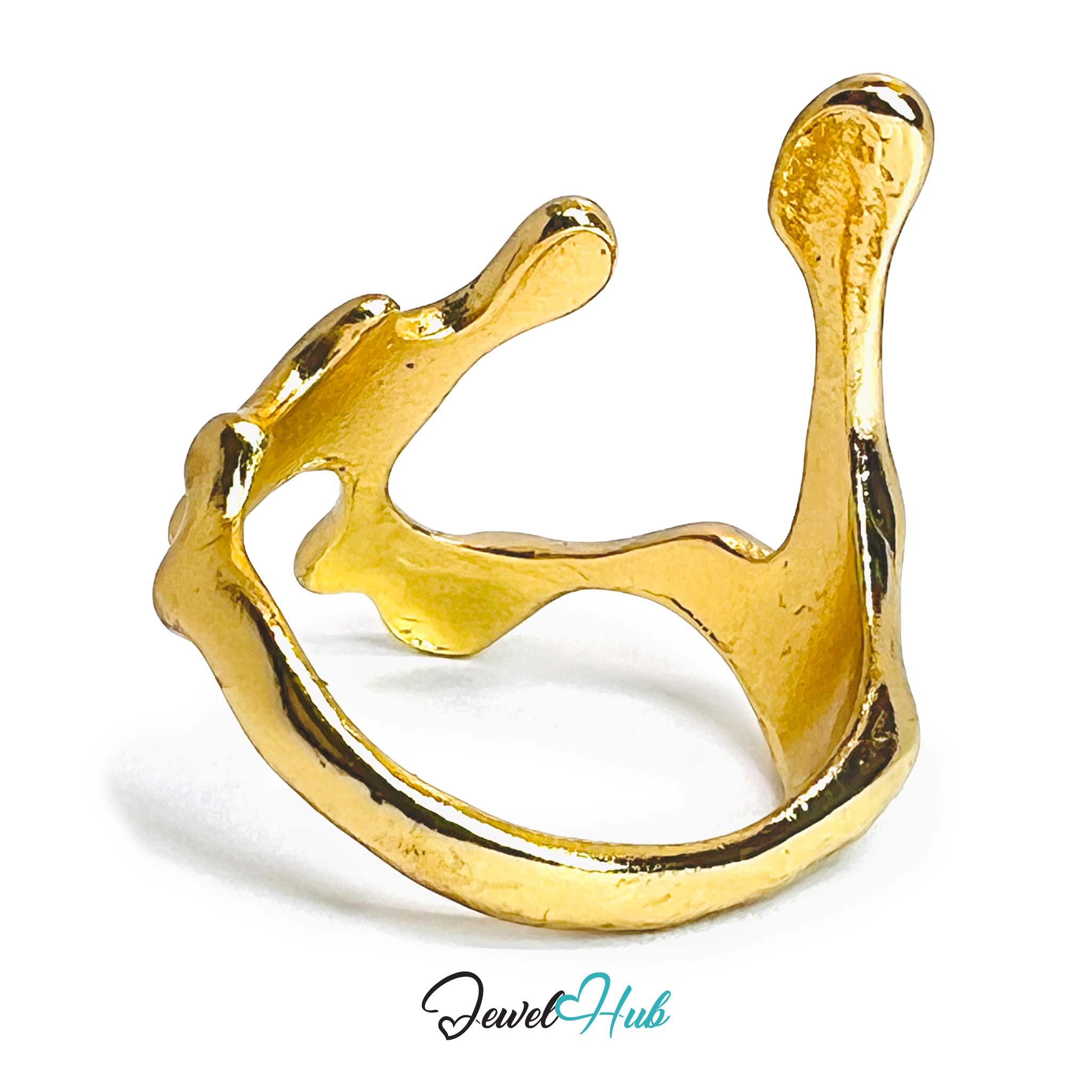 Coral Form Gold-Plated Ring – Organic Sculptural Statement Piece