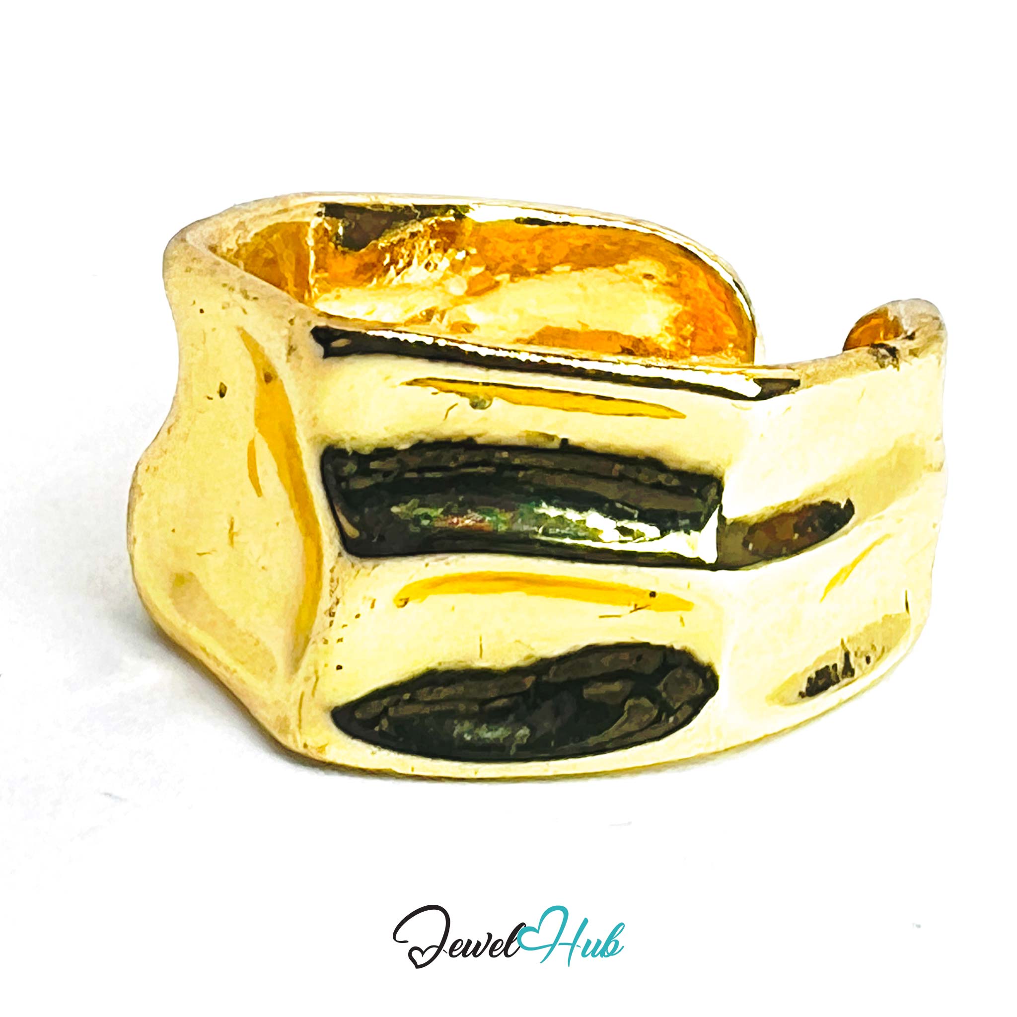 Irregular Organic Gold-Plated Ring – Sculptural Asymmetric Form