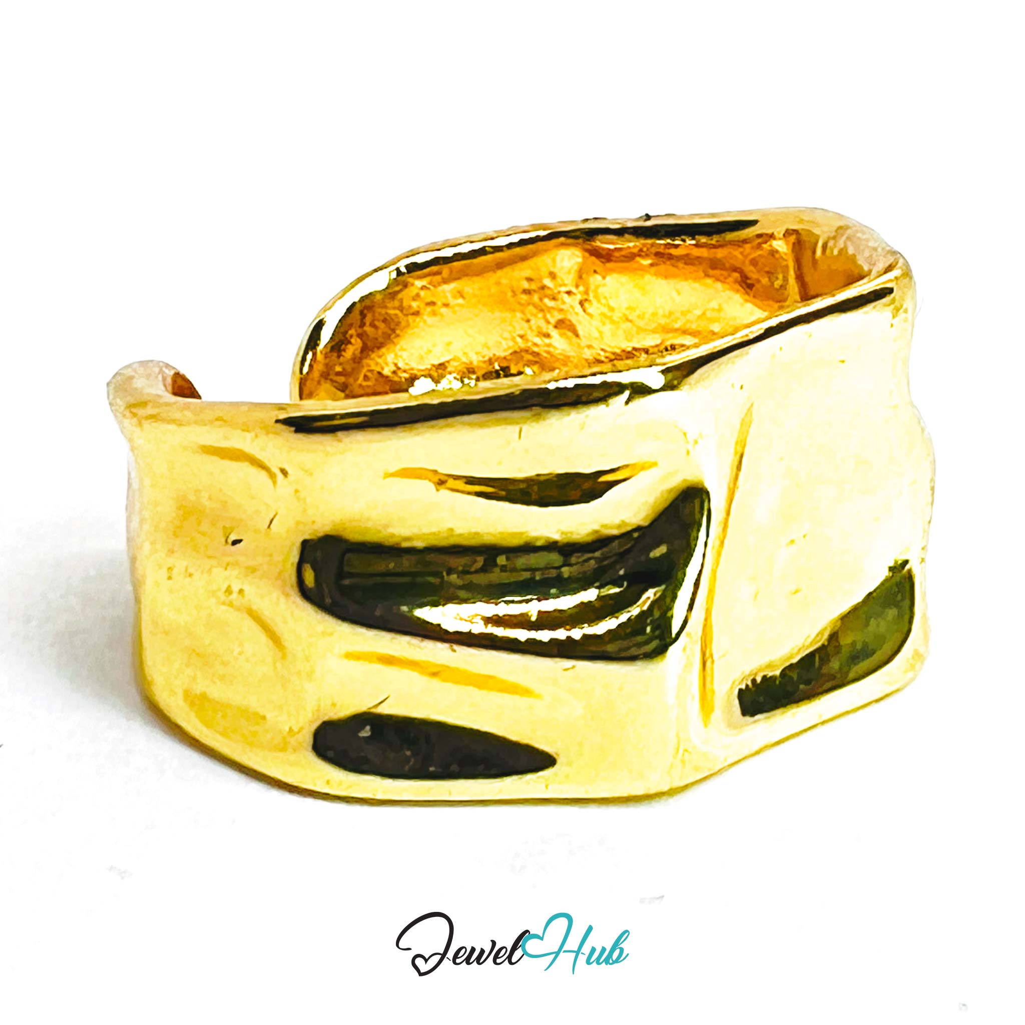 Irregular Organic Gold-Plated Ring – Sculptural Asymmetric Form