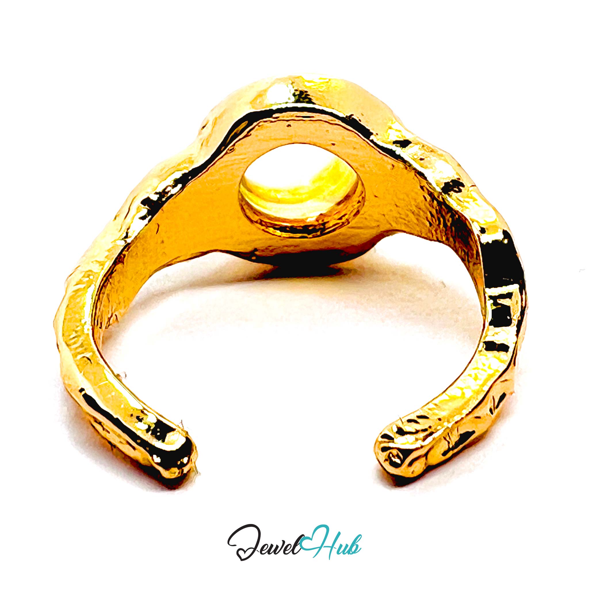 Gold-Plated AB Resin Pinky Ring – Size I | 1.80g Iridescent Minimalist