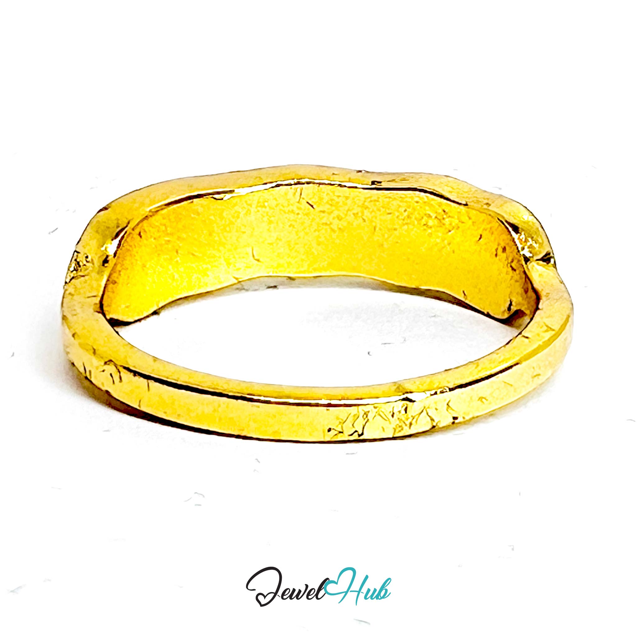 Gold-Plated Zinc Alloy Ring | Colorful Resin Gems | UK O | 1.76g