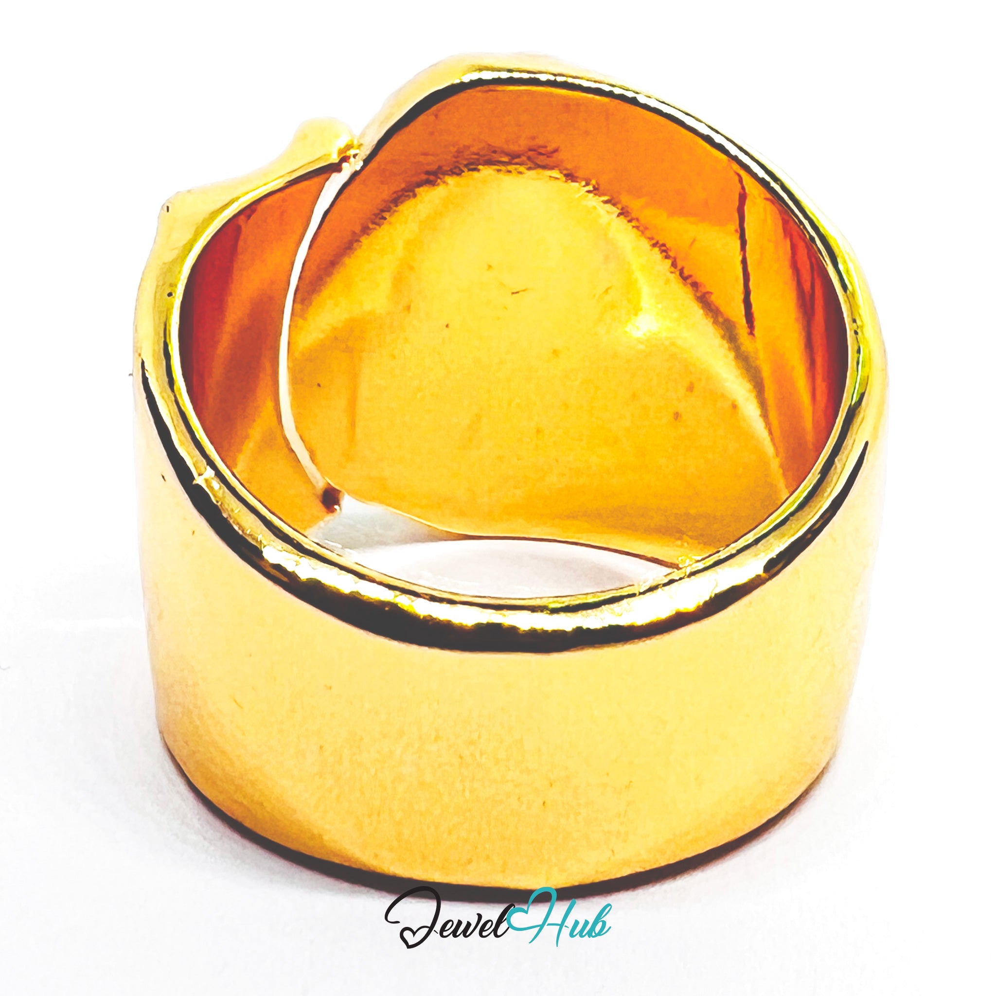 Gold-Plated Jadnite Statement Ring – Adjustable L–N | 6.30g Bold Resin Gem in Sculptural Gold
