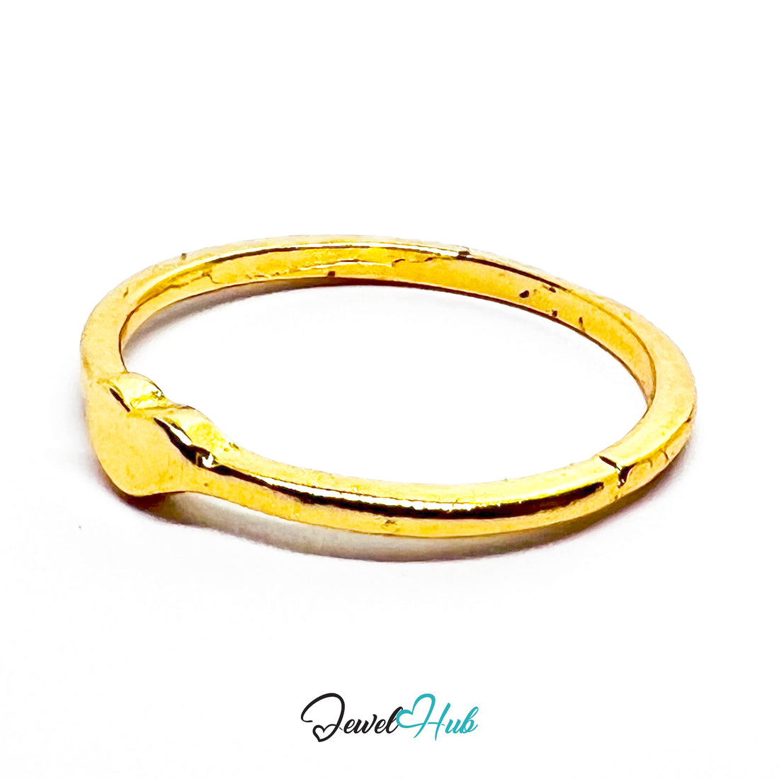 Gold - Plated Zinc Alloy Heart Ring Minimal Dainty Love Design - JewelHub.co.uk