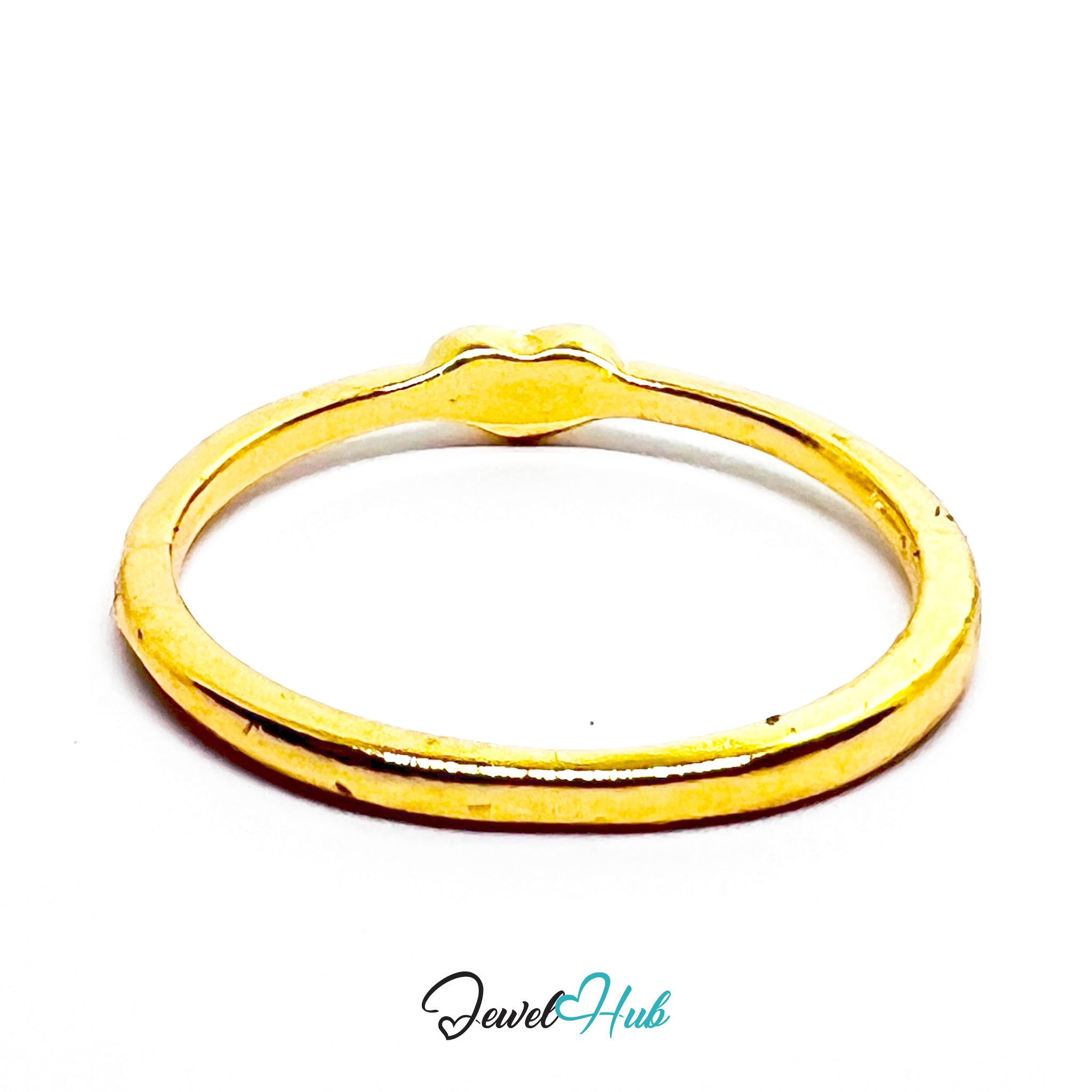 Gold-Plated Zinc Alloy Heart Ring Minimal Dainty Love Design