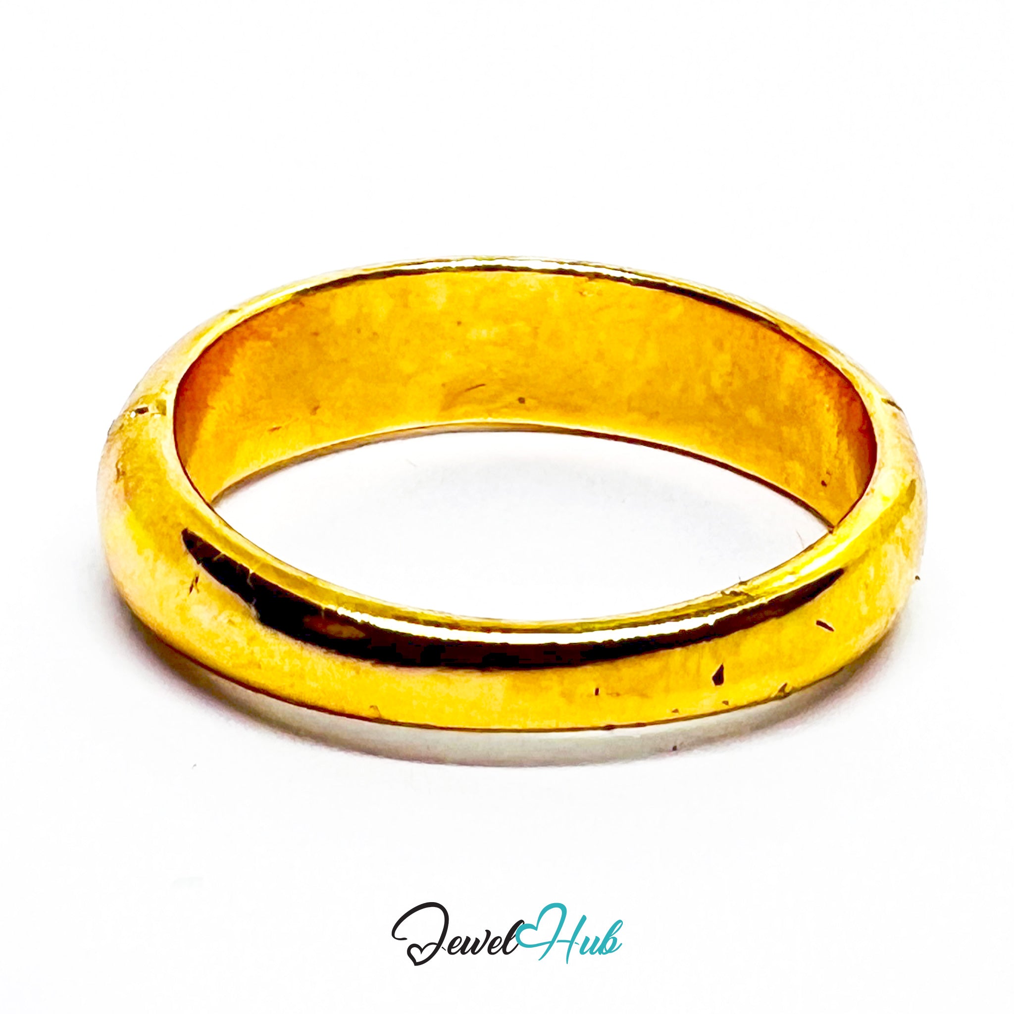 Gold-Plated Zinc Alloy Dome Ring Minimal Smooth Band Design