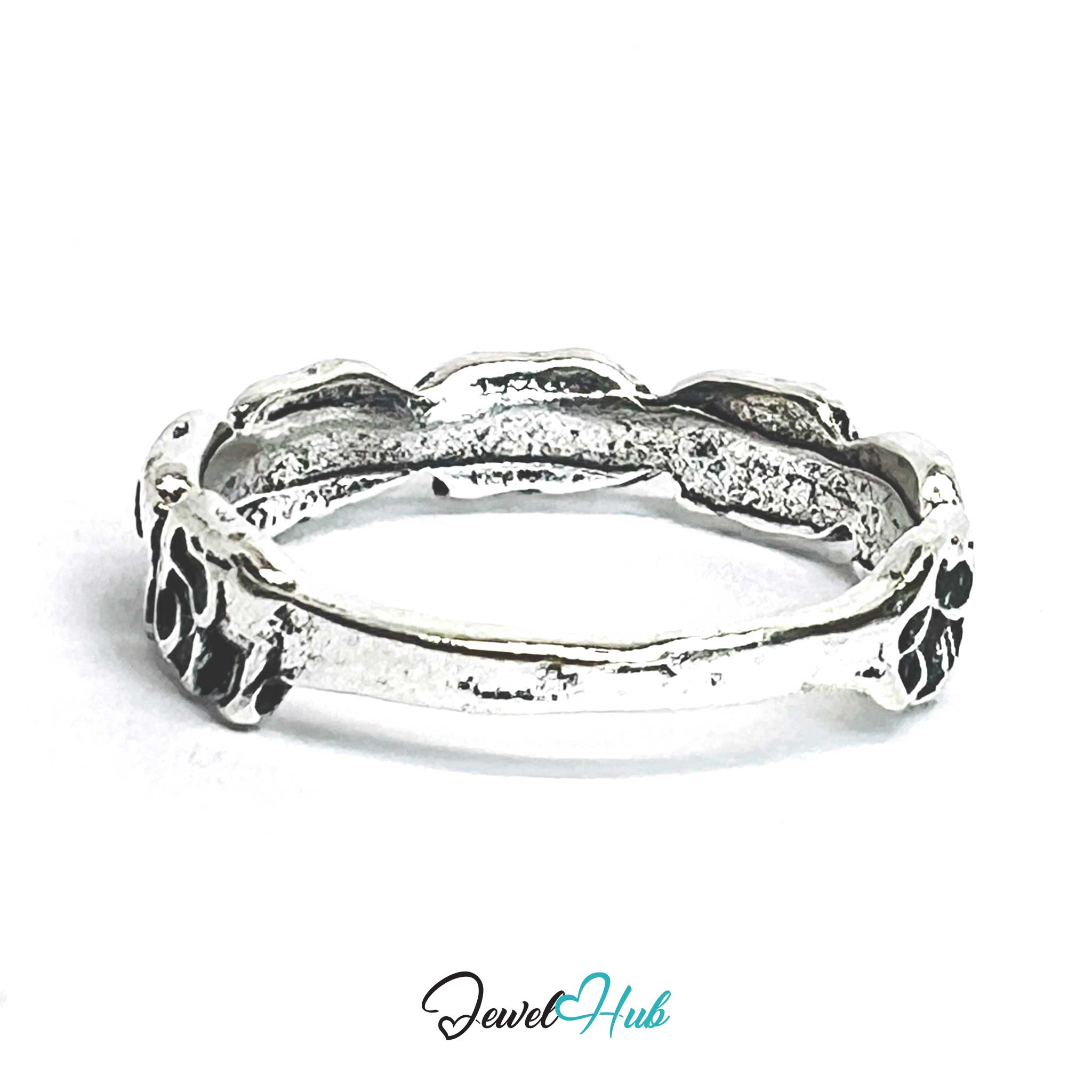 Punk Elephant Loop Ring · Zinc Alloy · Silver‑Plated Sculptural Design