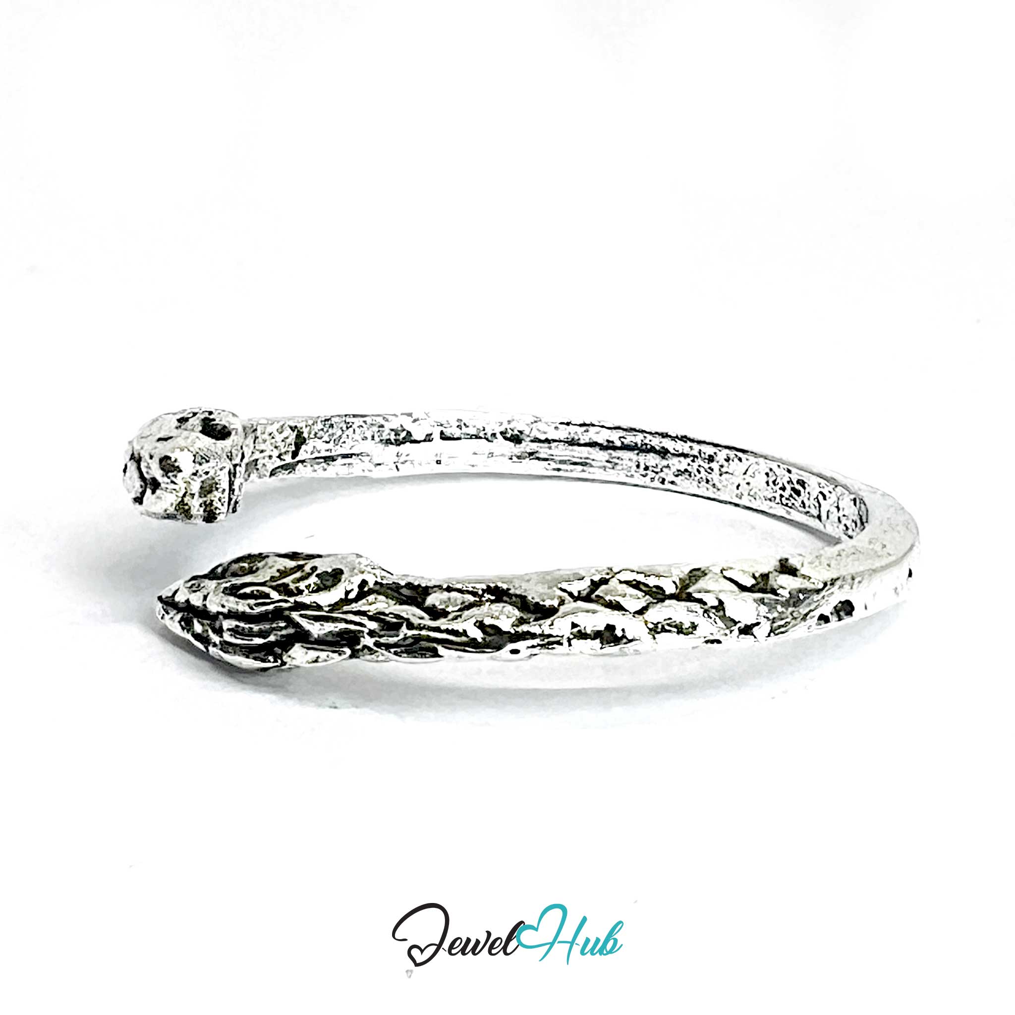 Punk Snake Coil Ring · Zinc Alloy · Silver‑Plated Sculptural Design