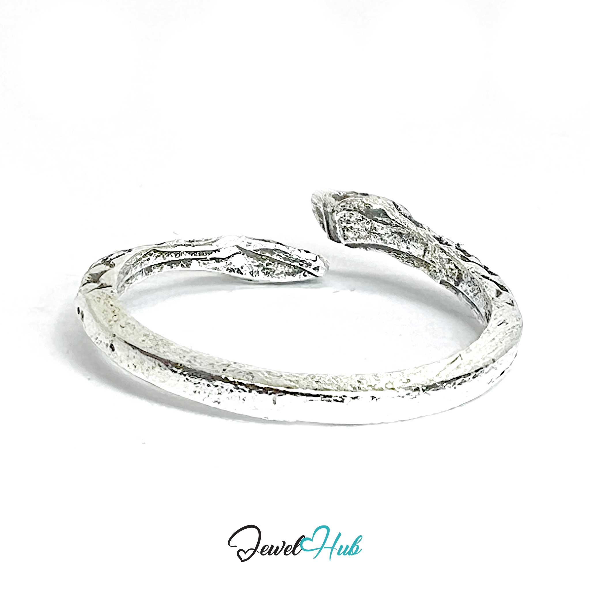 Punk Snake Coil Ring · Zinc Alloy · Silver‑Plated Sculptural Design