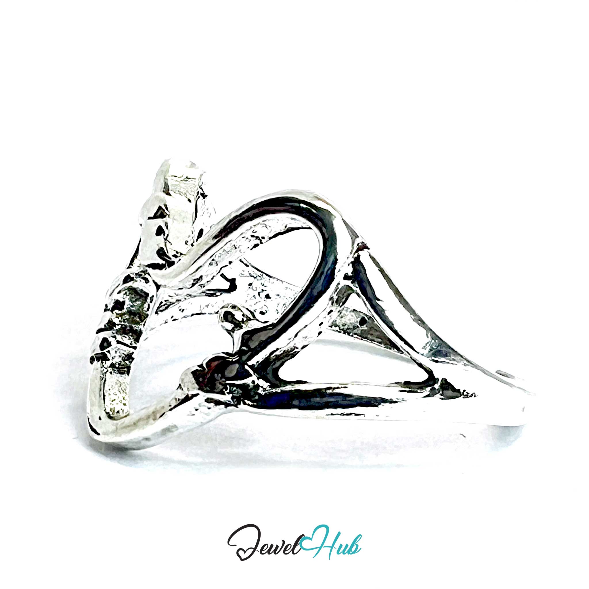 Punk Hollow Heart Ring · Zinc Alloy · Silver‑Plated Minimalist Void