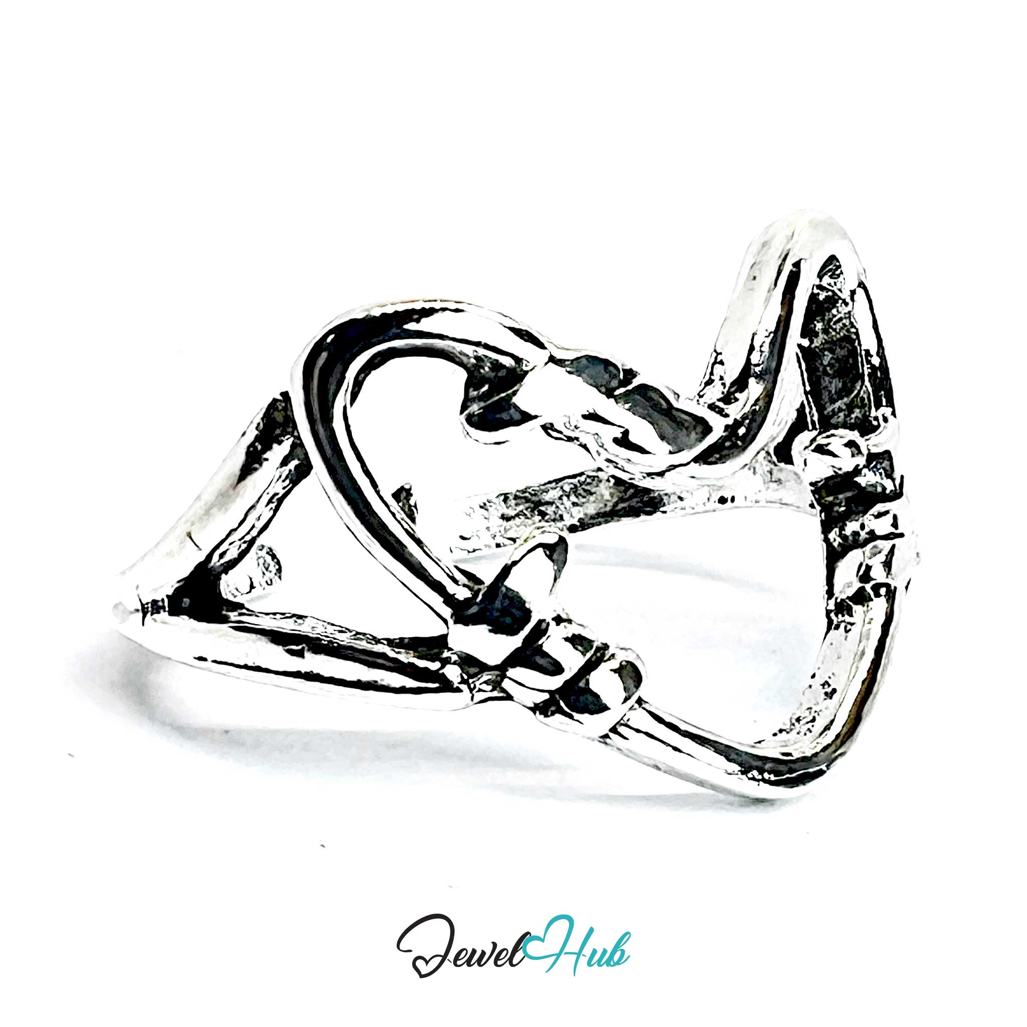 Punk Hollow Heart Ring · Zinc Alloy · Silver‑Plated Minimalist Void