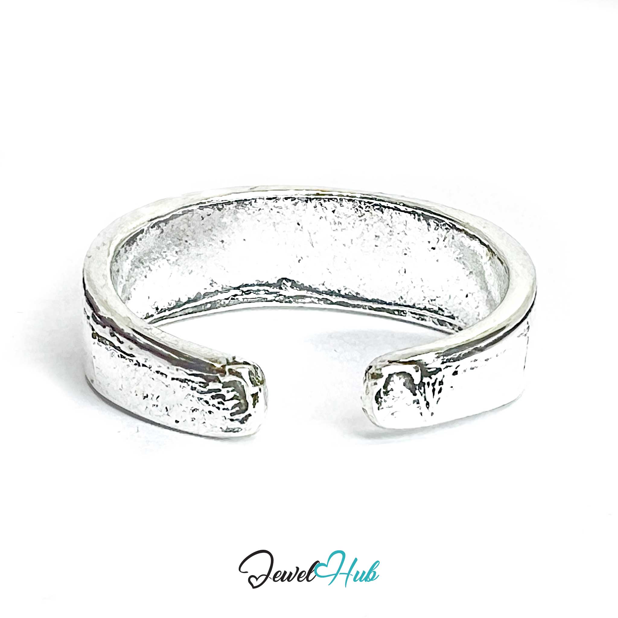 Zinc Alloy Silver‑Plated Punk Ring – Engraved Industrial Symbolic Design