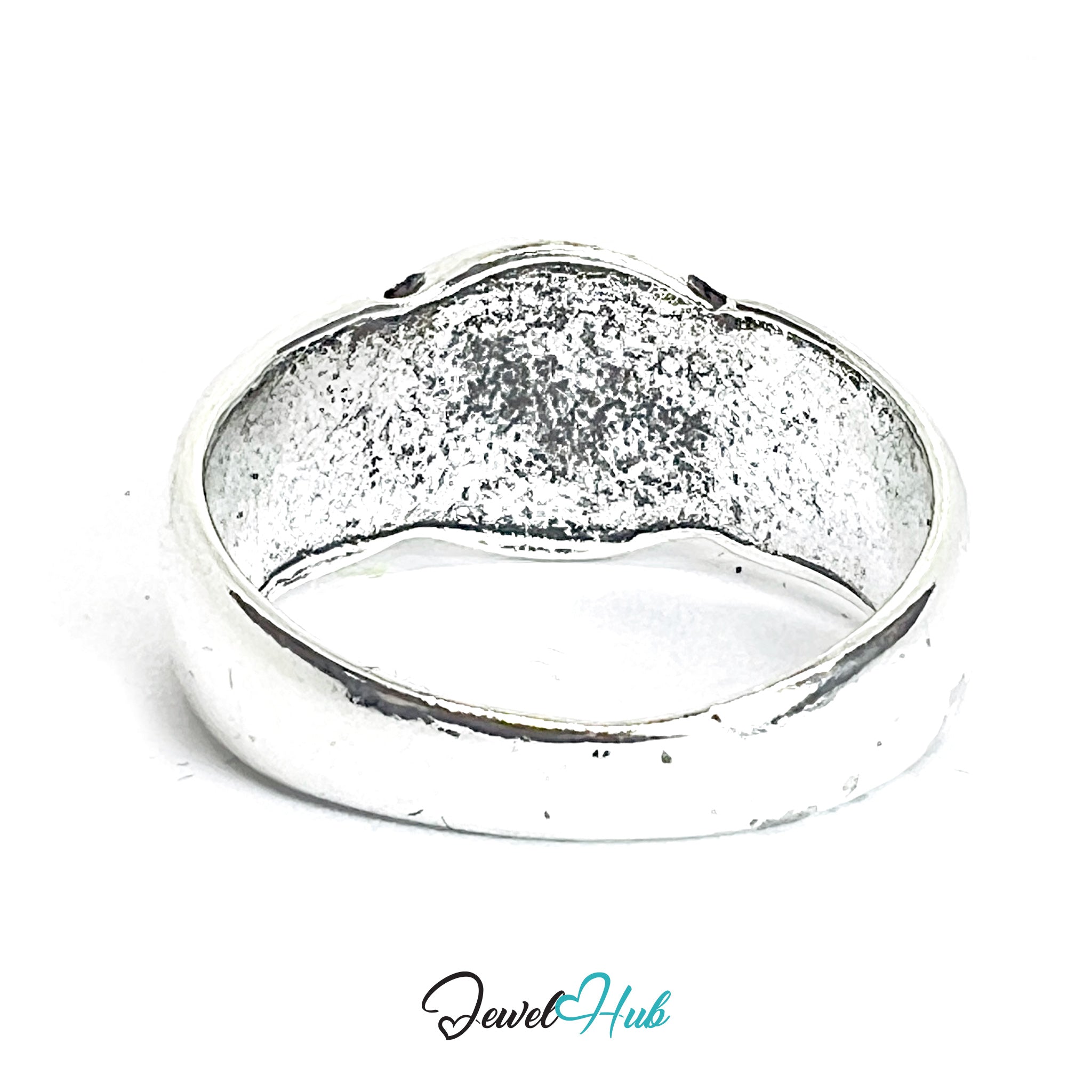 Zinc Alloy Silver‑Plated Punk Ring – 8-Ball Fate Signet Cuff