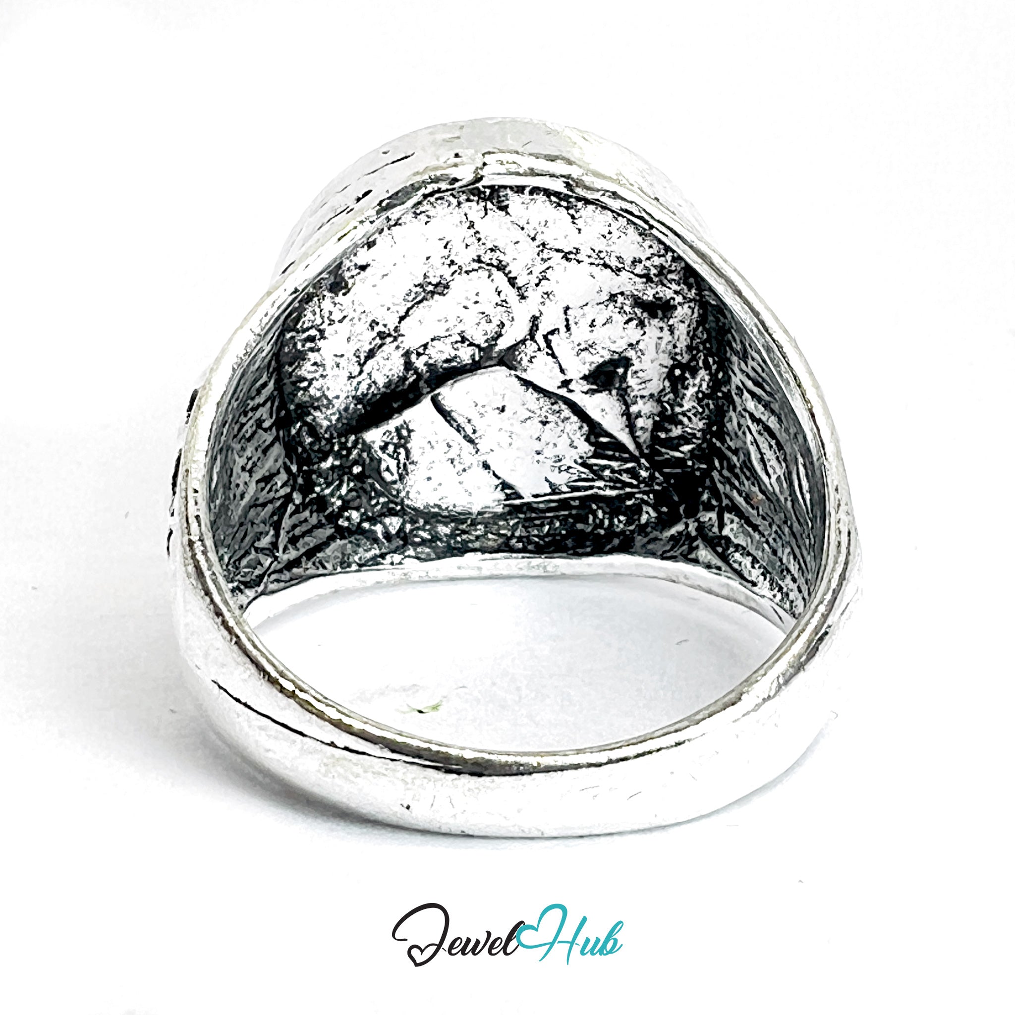 Zinc Alloy Silver‑Plated Punk Ring – Masonic Brotherhood Signet