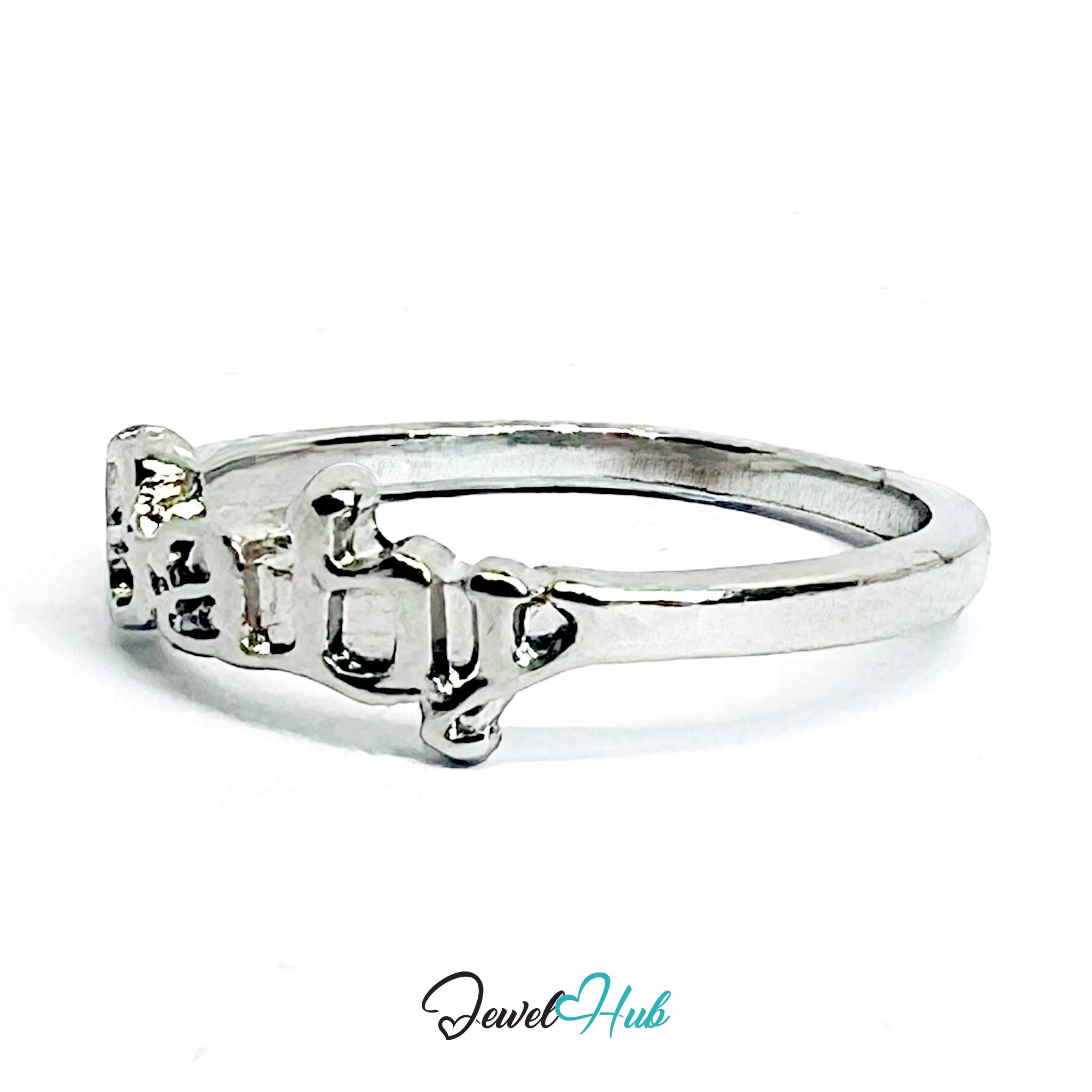 Baby Word Ring | Silver‑Tone Zinc Alloy Y2K Band