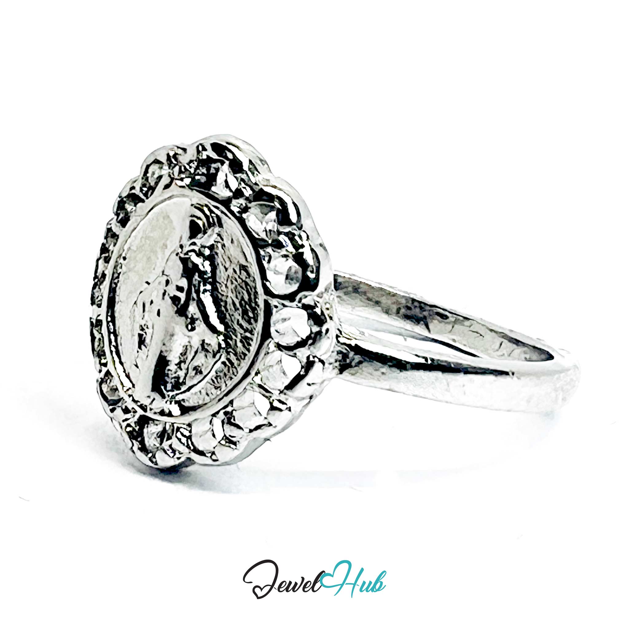 Miniature Icon Ring | Silver‑Tone Zinc Alloy Symbolic Band