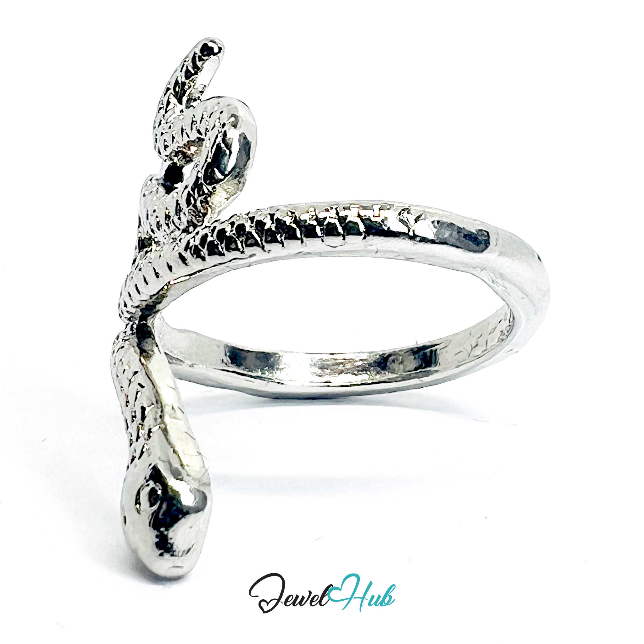 Serpent Coil Ring | Silver‑Tone Zinc Alloy Snake Band
