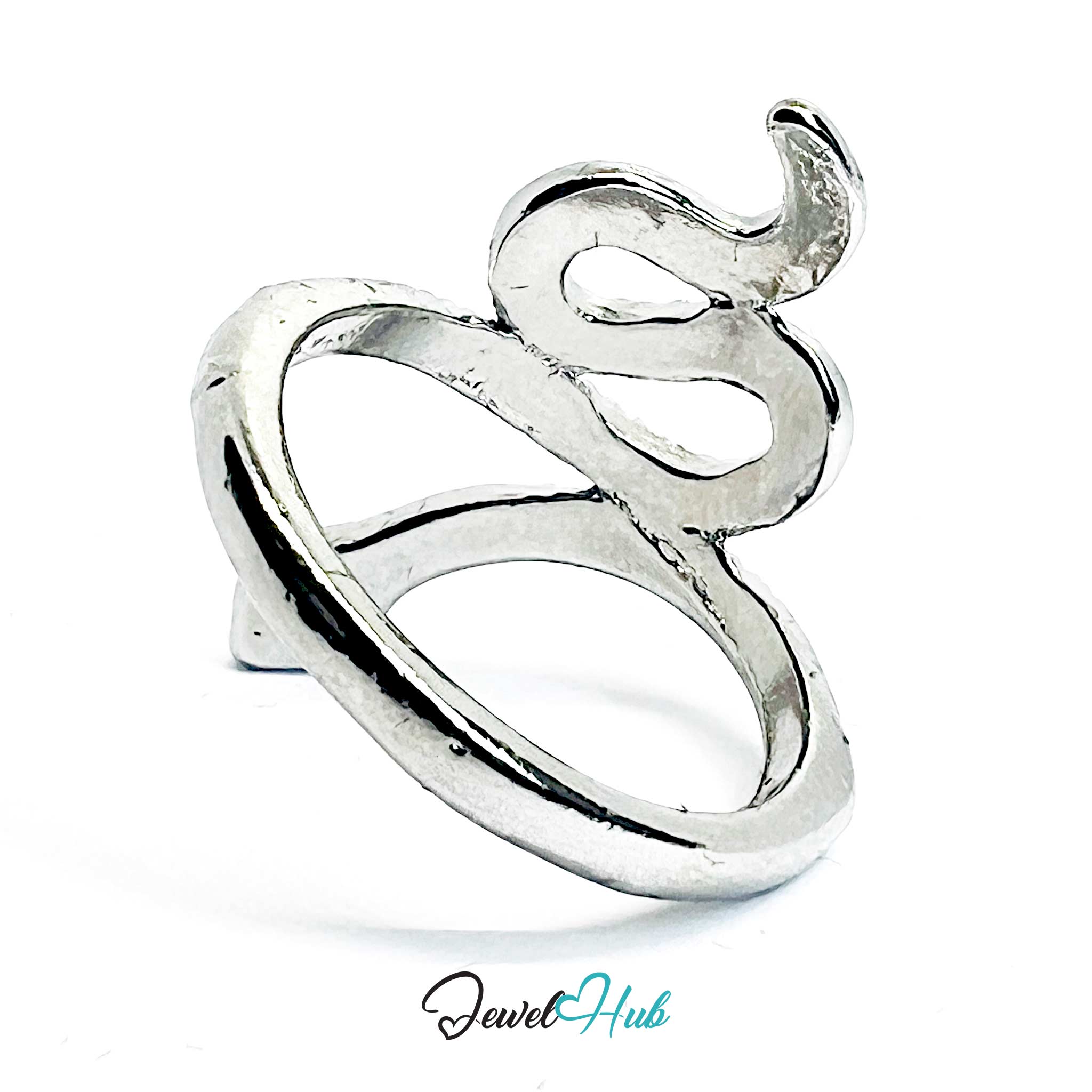Serpent Coil Ring | Silver‑Tone Zinc Alloy Snake Band
