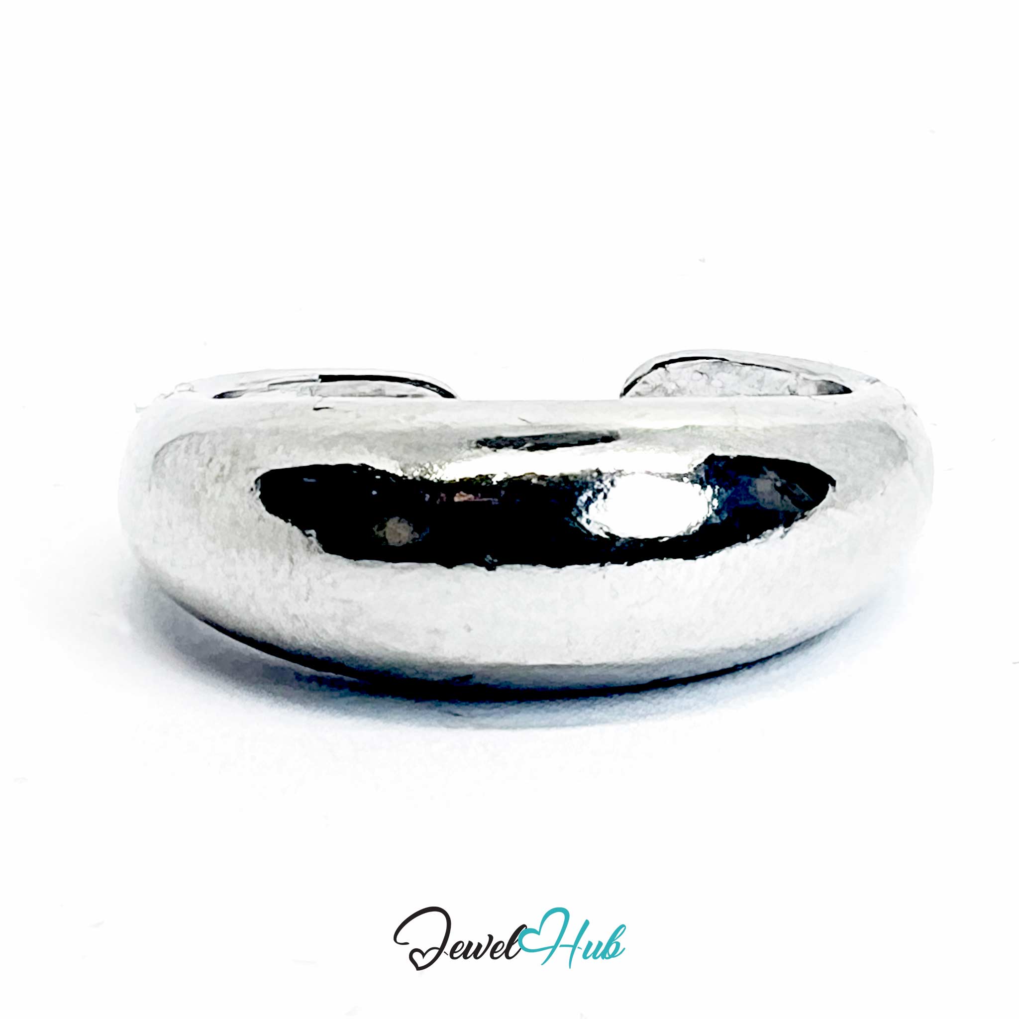 Silver-Plated Sculptural Cuff Zinc Alloy Rings – Open Bands