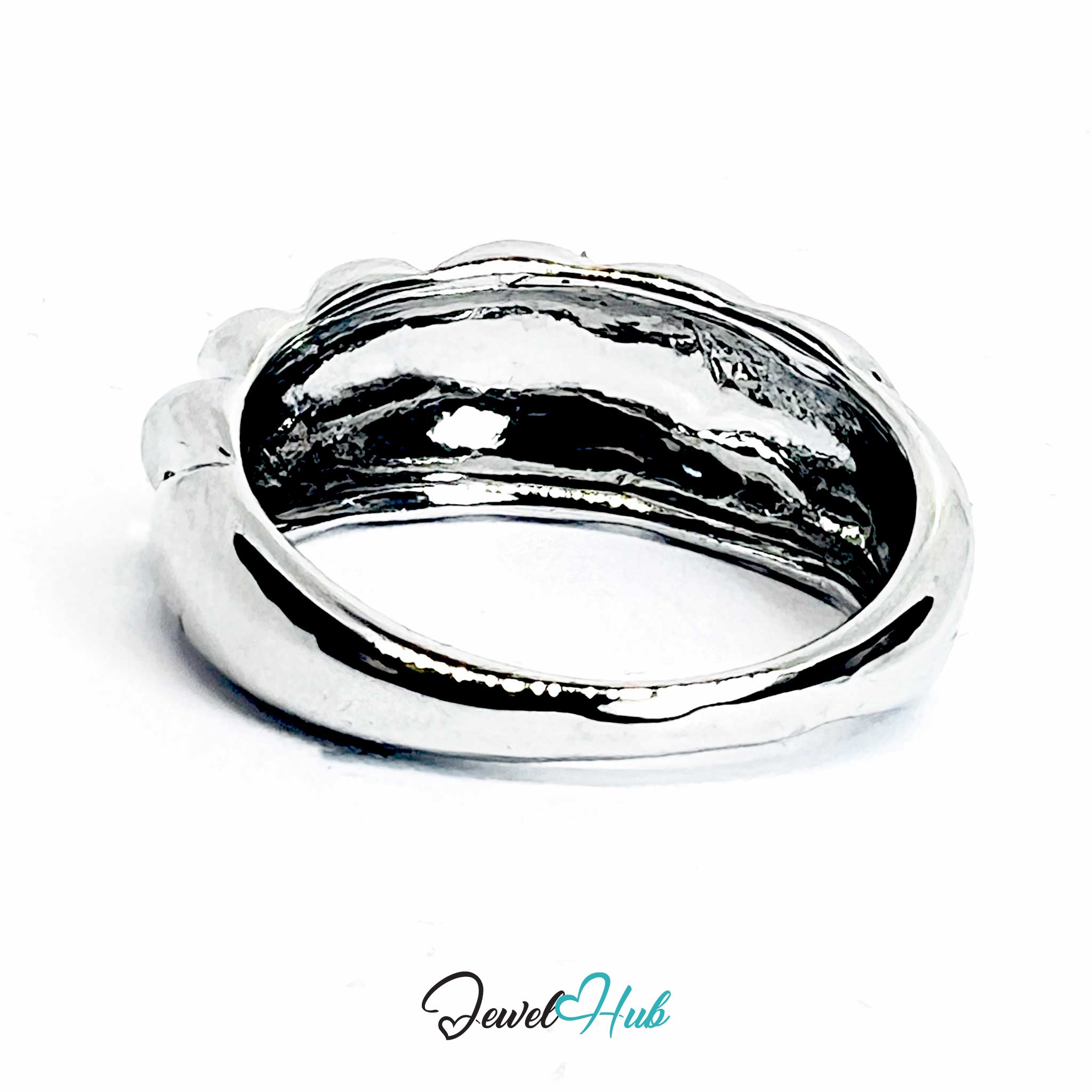 Silver-Plated Twisted Rope Zinc Alloy Rings – Textured Design