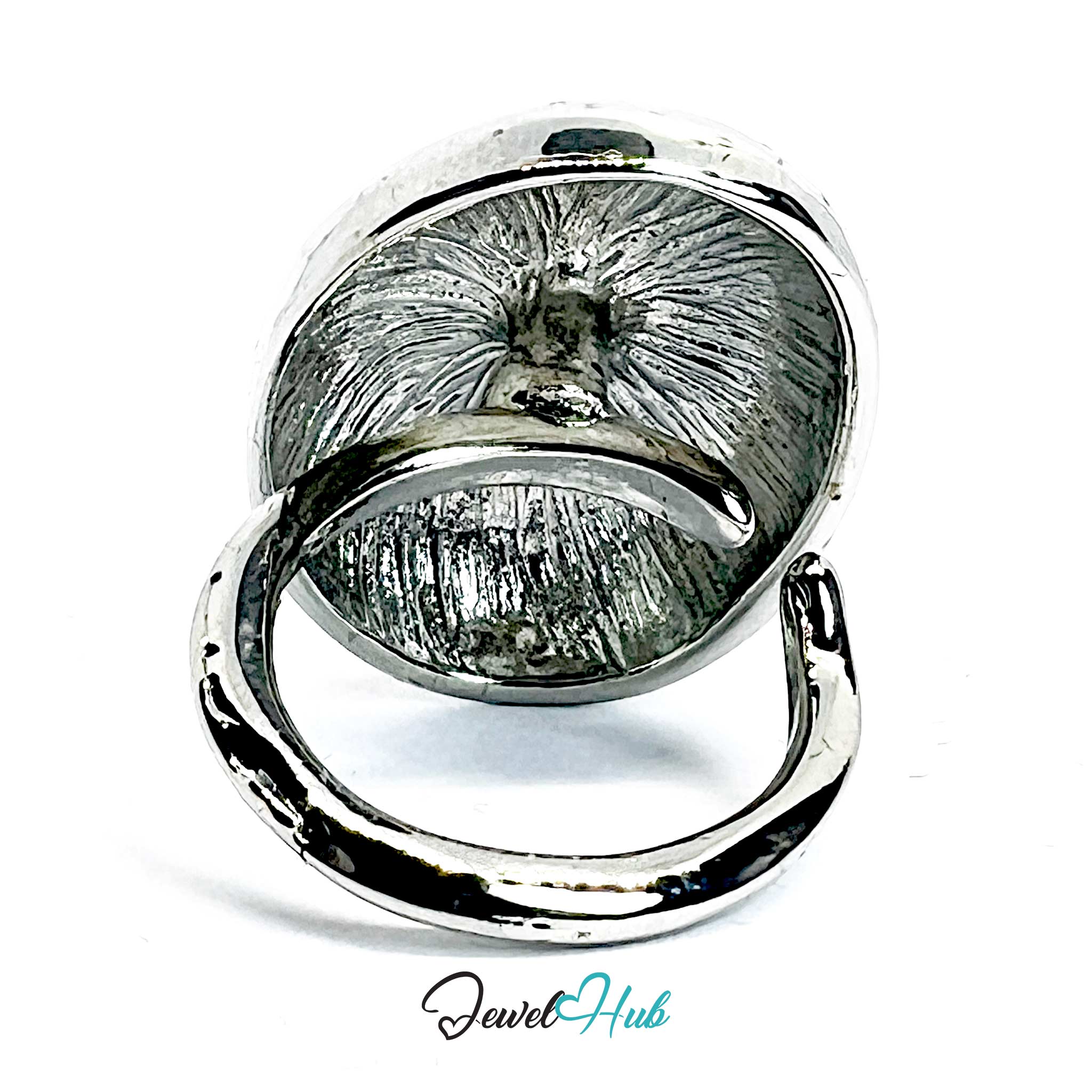 Silver-Plated Spiral Dome Zinc Alloy Ring – Sculptural Form