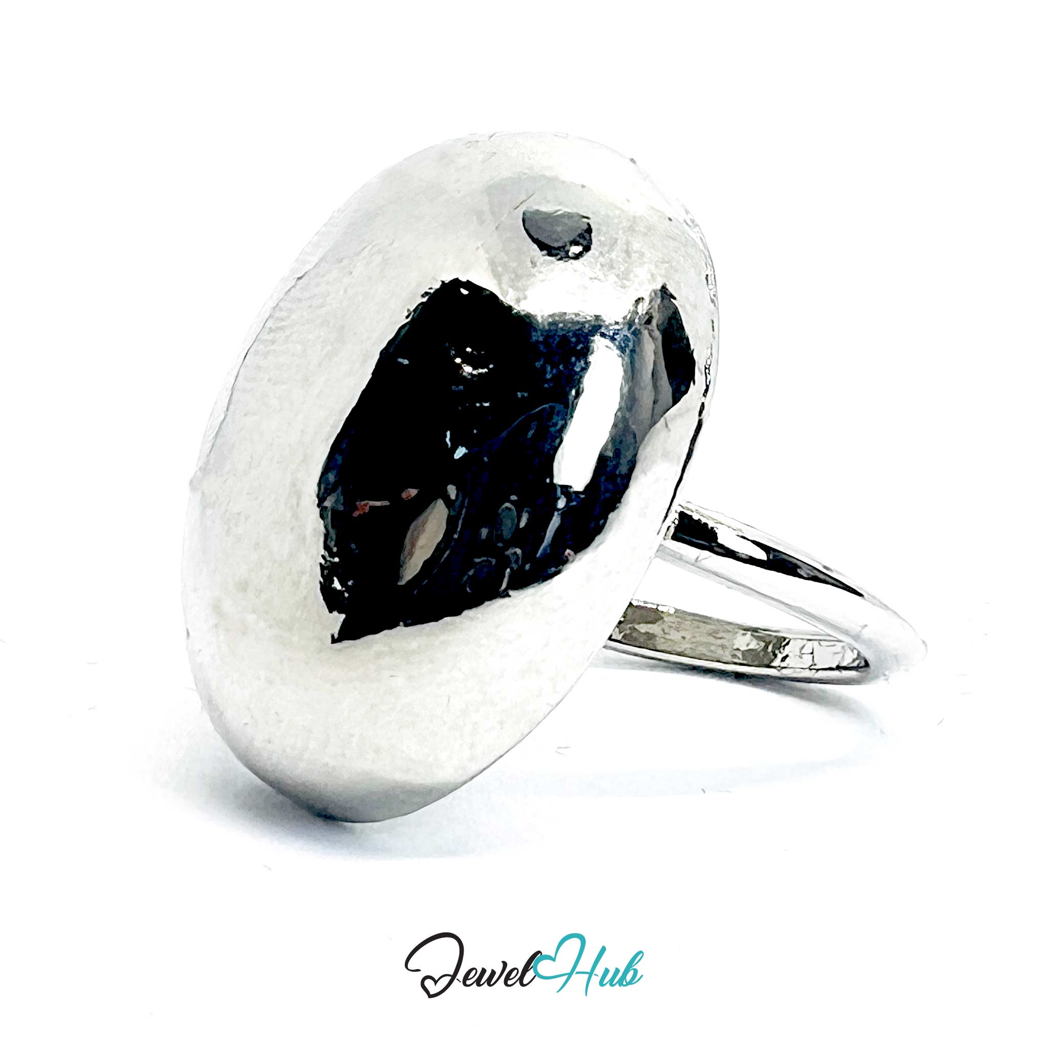 Silver-Plated Spiral Dome Zinc Alloy Ring – Sculptural Form
